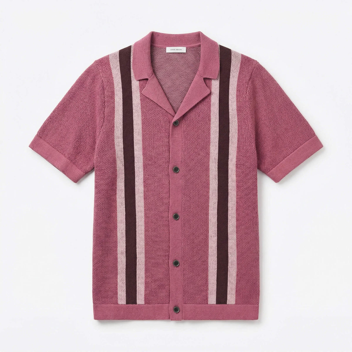 Polo de punto hombre — rayas verticales — ropa de playa y vacaciones